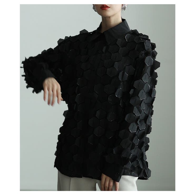 ひらりと揺れる立体ハニカムシアーシャツ レディース ファッション | Sawa a la mode | 詳細画像20 