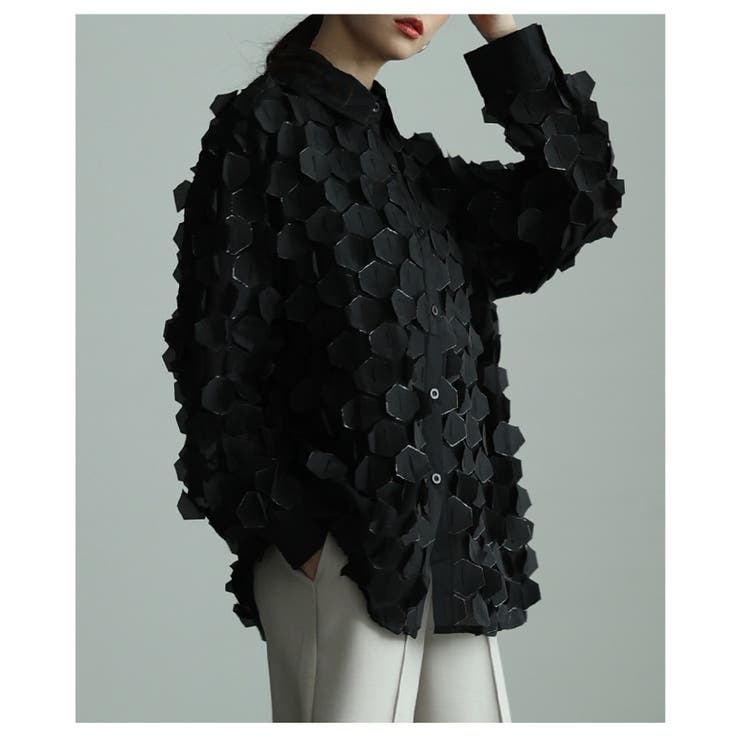 ひらりと揺れる立体ハニカムシアーシャツ レディース ファッション | Sawa a la mode | 詳細画像21 