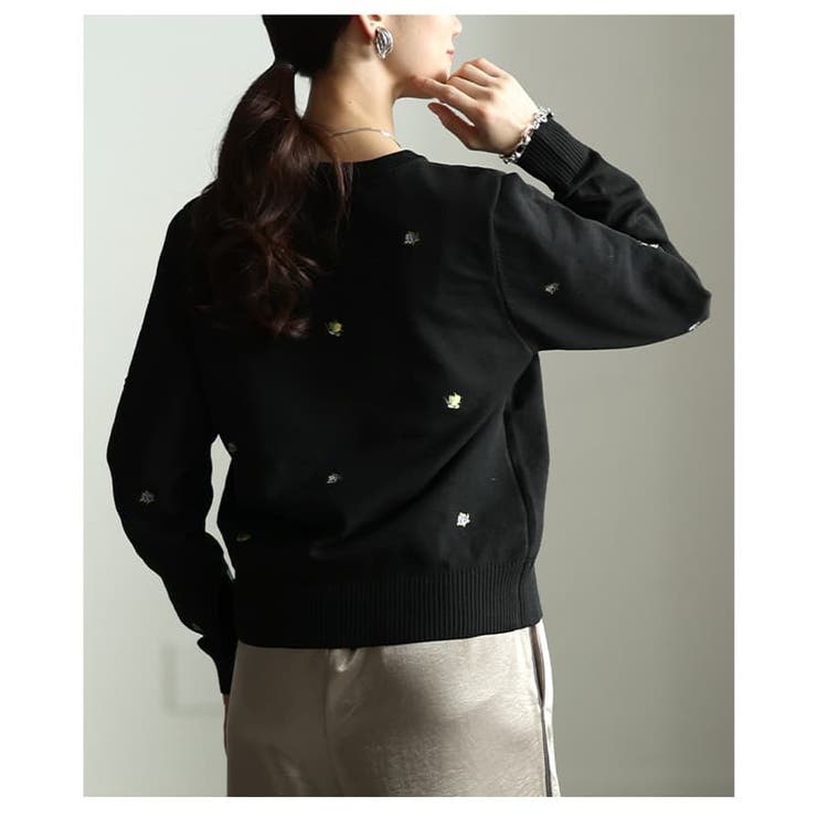 気分華やぐミニ刺繍クルーネックカーディガン レディース トップス | Sawa a la mode | 詳細画像14 