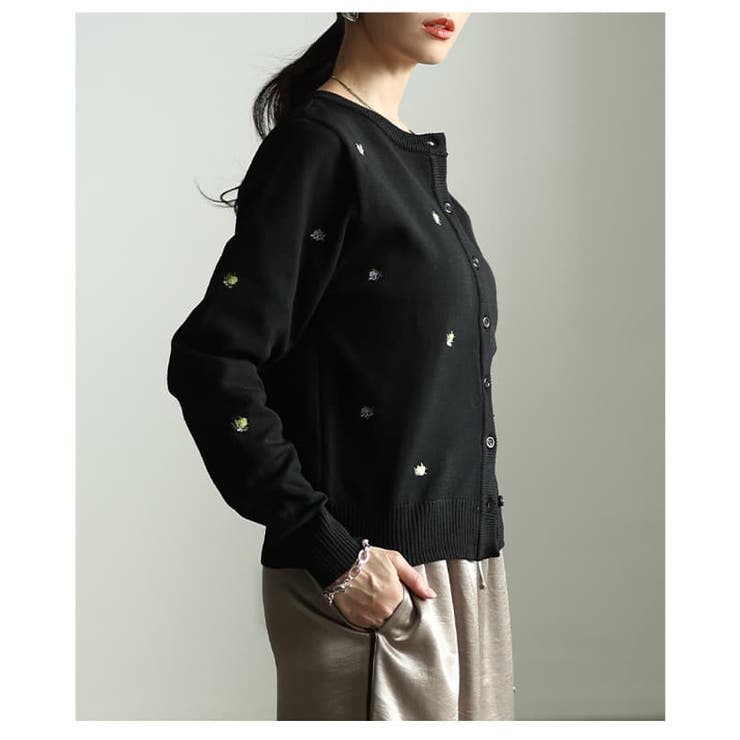 気分華やぐミニ刺繍クルーネックカーディガン レディース トップス | Sawa a la mode | 詳細画像16 