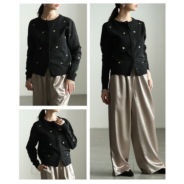 気分華やぐミニ刺繍クルーネックカーディガン レディース トップス | Sawa a la mode | 詳細画像17 