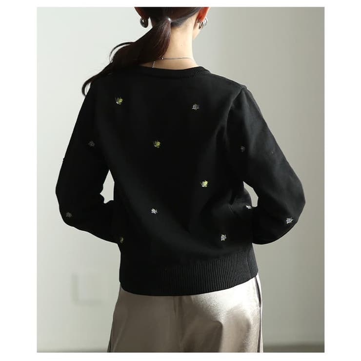 気分華やぐミニ刺繍クルーネックカーディガン レディース トップス | Sawa a la mode | 詳細画像18 