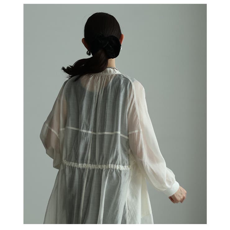軽やかな風をはらむウエストドロストシアーロングシャツ レディース ファッション | Sawa a la mode | 詳細画像13 