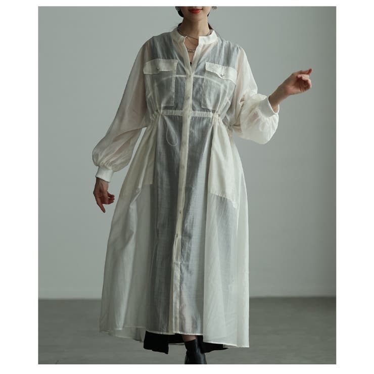 軽やかな風をはらむウエストドロストシアーロングシャツ レディース ファッション | Sawa a la mode | 詳細画像16 