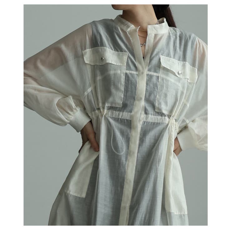 軽やかな風をはらむウエストドロストシアーロングシャツ レディース ファッション | Sawa a la mode | 詳細画像18 