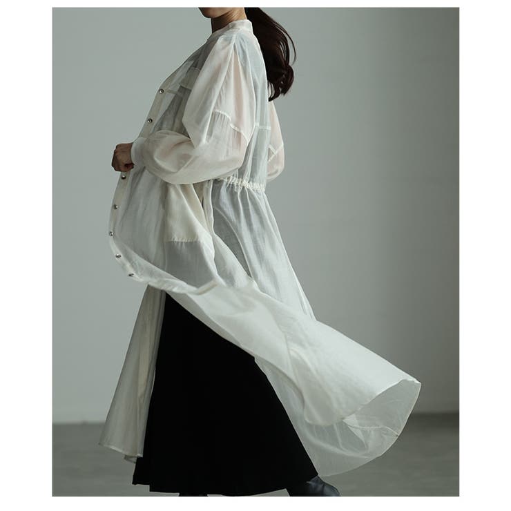 軽やかな風をはらむウエストドロストシアーロングシャツ レディース ファッション | Sawa a la mode | 詳細画像20 