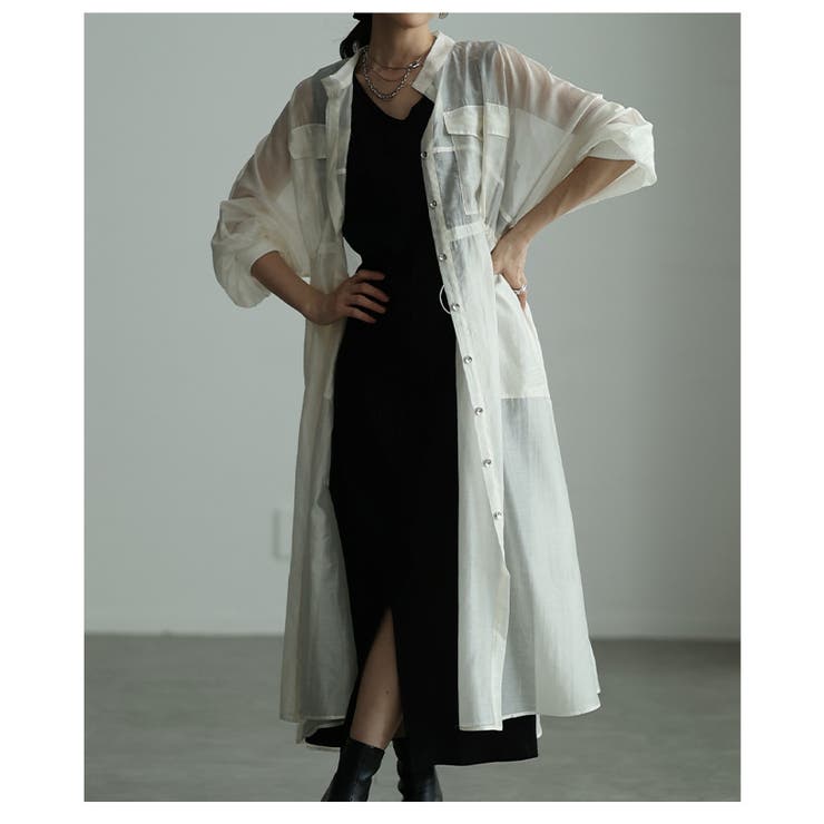 軽やかな風をはらむウエストドロストシアーロングシャツ レディース ファッション | Sawa a la mode | 詳細画像21 