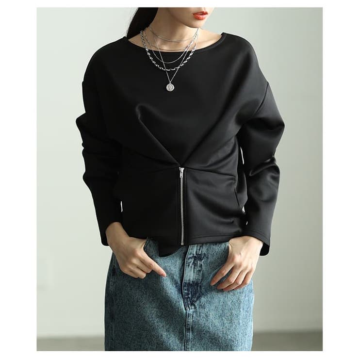 シルエットを操るフロントファスナー2WAYプルオーバー レディース トップス | Sawa a la mode | 詳細画像4 