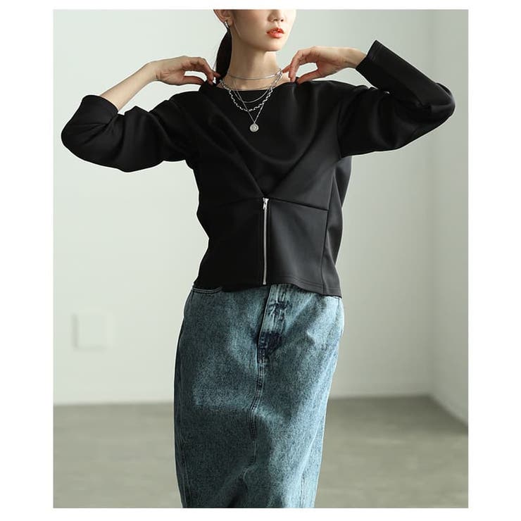 シルエットを操るフロントファスナー2WAYプルオーバー レディース トップス | Sawa a la mode | 詳細画像8 