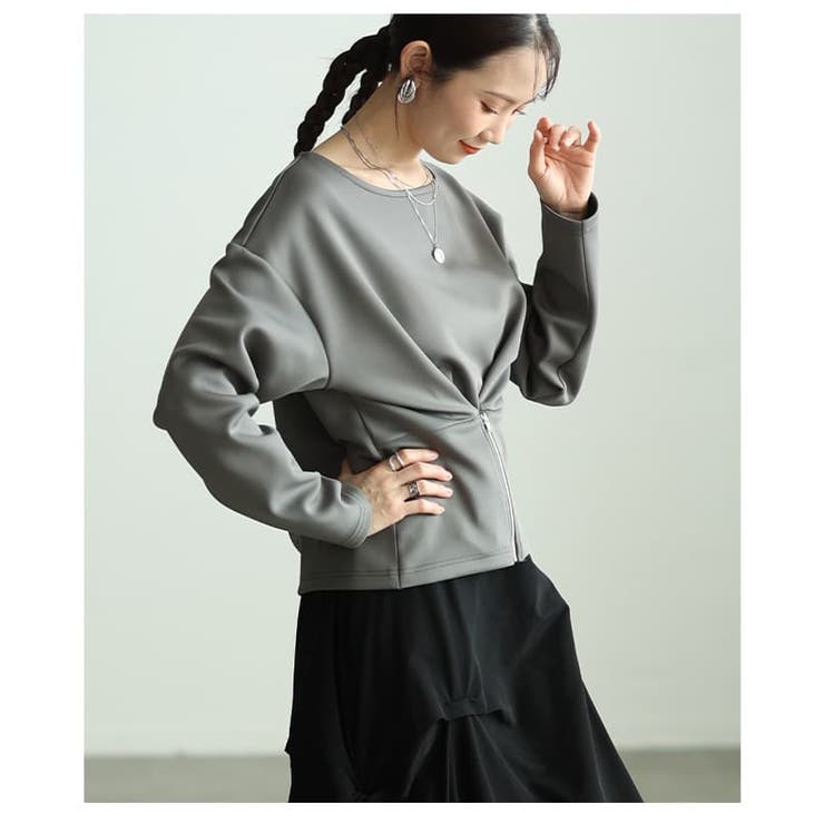 シルエットを操るフロントファスナー2WAYプルオーバー レディース トップス | Sawa a la mode | 詳細画像16 