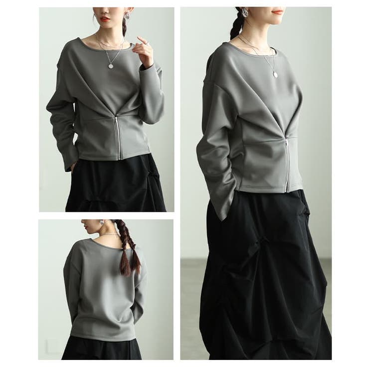 シルエットを操るフロントファスナー2WAYプルオーバー レディース トップス | Sawa a la mode | 詳細画像17 