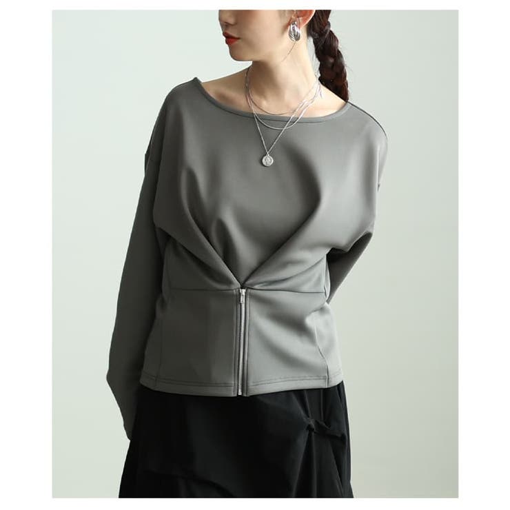 シルエットを操るフロントファスナー2WAYプルオーバー レディース トップス | Sawa a la mode | 詳細画像18 