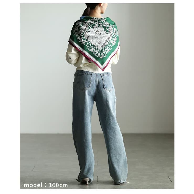 色の重なりで魅せるパネルペイズリープリントスカーフ レディース スカーフ | Sawa a la mode | 詳細画像13 