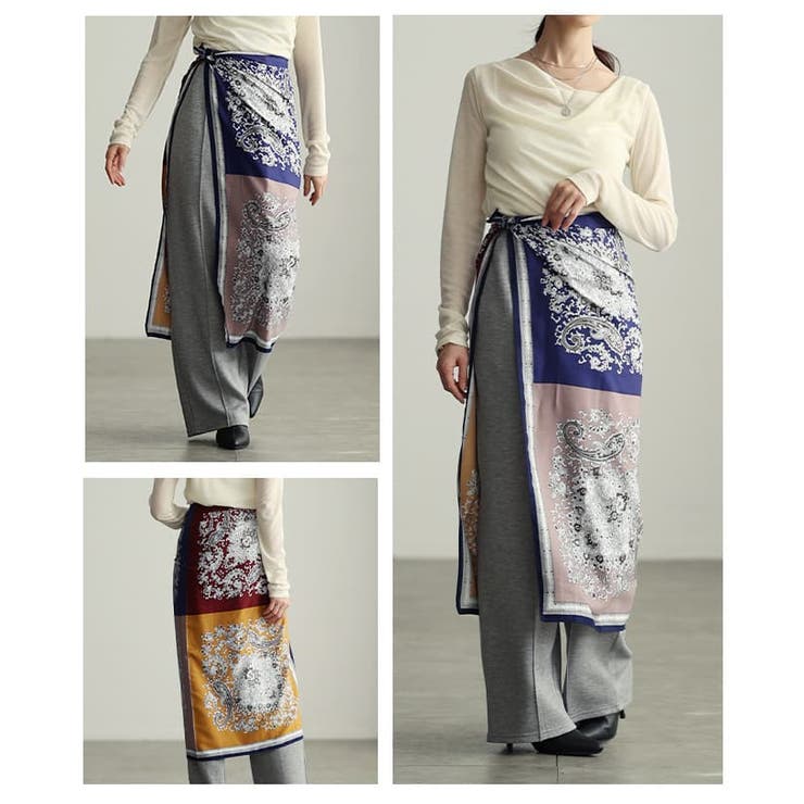 色の重なりで魅せるパネルペイズリープリントスカーフ レディース スカーフ | Sawa a la mode | 詳細画像17 