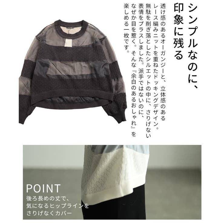 透け感で魅せるシアードッキングプルオーバー レディース トップス | Sawa a la mode | 詳細画像6 