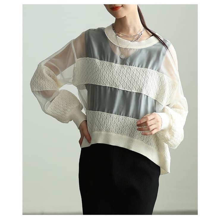 透け感で魅せるシアードッキングプルオーバー レディース トップス | Sawa a la mode | 詳細画像12 