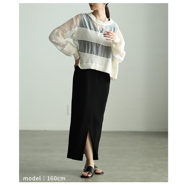 透け感で魅せるシアードッキングプルオーバー レディース トップス | Sawa a la mode | 詳細画像13 