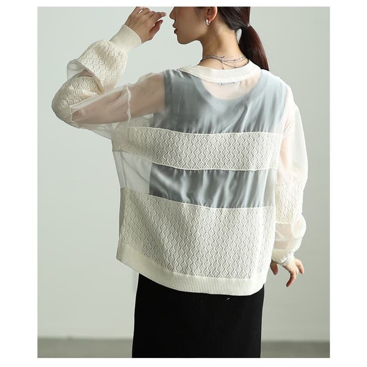 透け感で魅せるシアードッキングプルオーバー レディース トップス | Sawa a la mode | 詳細画像14 