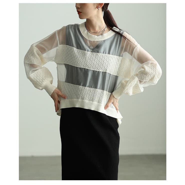 透け感で魅せるシアードッキングプルオーバー レディース トップス | Sawa a la mode | 詳細画像16 