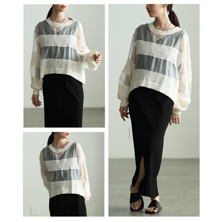 透け感で魅せるシアードッキングプルオーバー レディース トップス | Sawa a la mode | 詳細画像17 