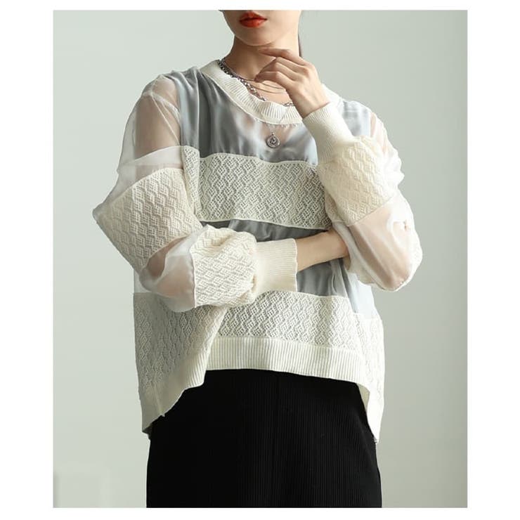 透け感で魅せるシアードッキングプルオーバー レディース トップス | Sawa a la mode | 詳細画像18 