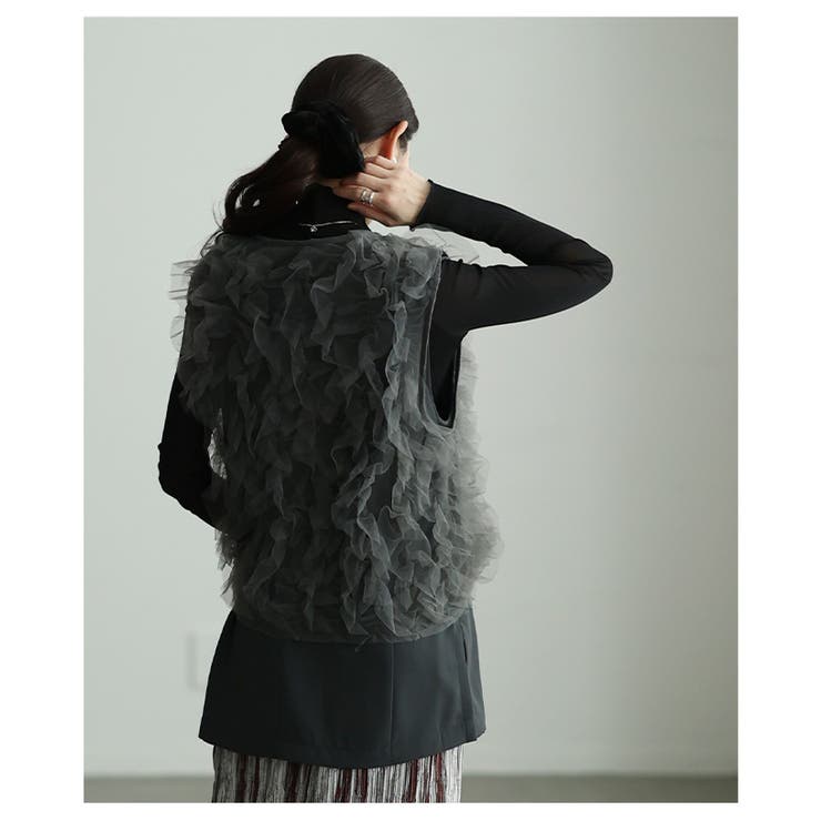 重ねて楽しむツイルジレ＆チュールジレアンサンブル レディース ファッション | Sawa a la mode | 詳細画像7 