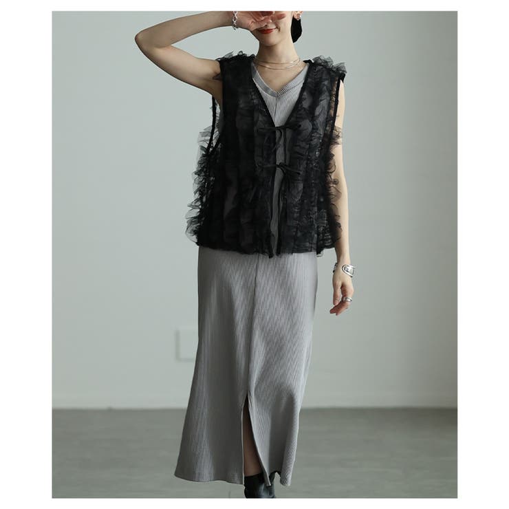 重ねて楽しむツイルジレ＆チュールジレアンサンブル レディース ファッション | Sawa a la mode | 詳細画像20 