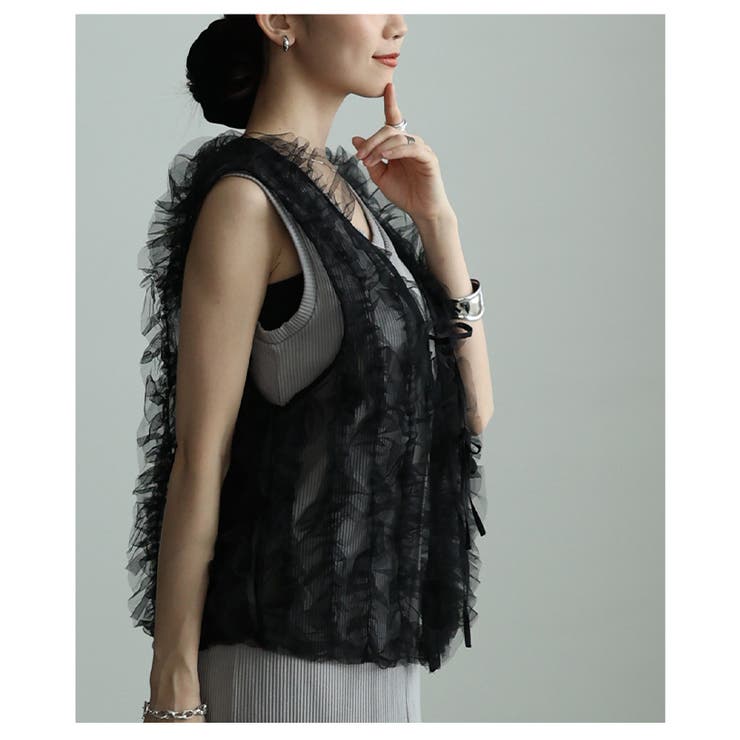 重ねて楽しむツイルジレ＆チュールジレアンサンブル レディース ファッション | Sawa a la mode | 詳細画像21 