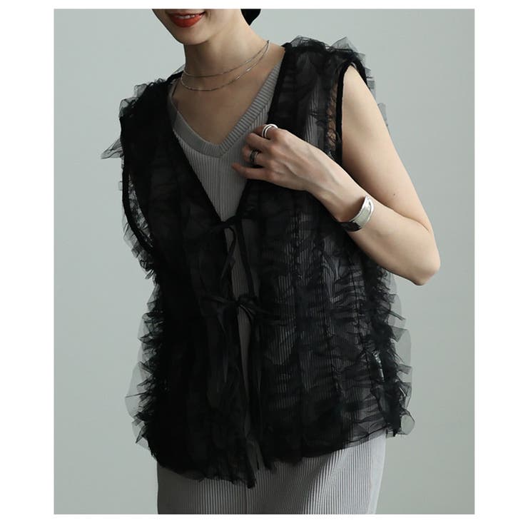 重ねて楽しむツイルジレ＆チュールジレアンサンブル レディース ファッション | Sawa a la mode | 詳細画像22 