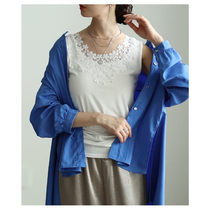 重ねるだけで華やぐ前後2WAYレースネックタンクトップ レディース トップス | Sawa a la mode | 詳細画像4 