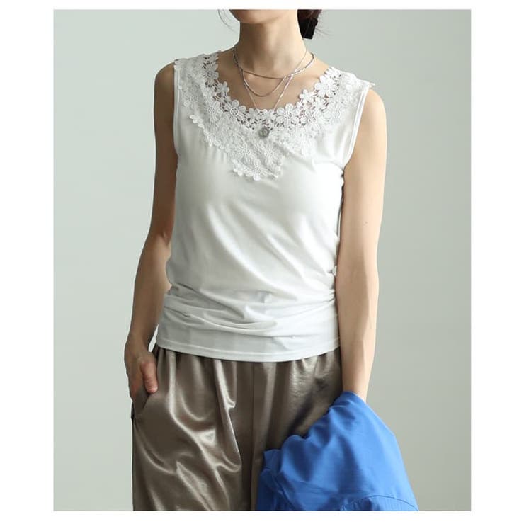 重ねるだけで華やぐ前後2WAYレースネックタンクトップ レディース トップス | Sawa a la mode | 詳細画像8 