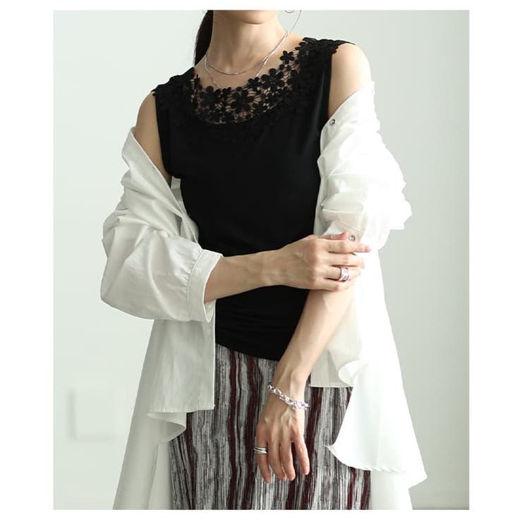 重ねるだけで華やぐ前後2WAYレースネックタンクトップ レディース トップス | Sawa a la mode | 詳細画像12 