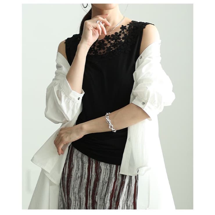 重ねるだけで華やぐ前後2WAYレースネックタンクトップ レディース トップス | Sawa a la mode | 詳細画像16 