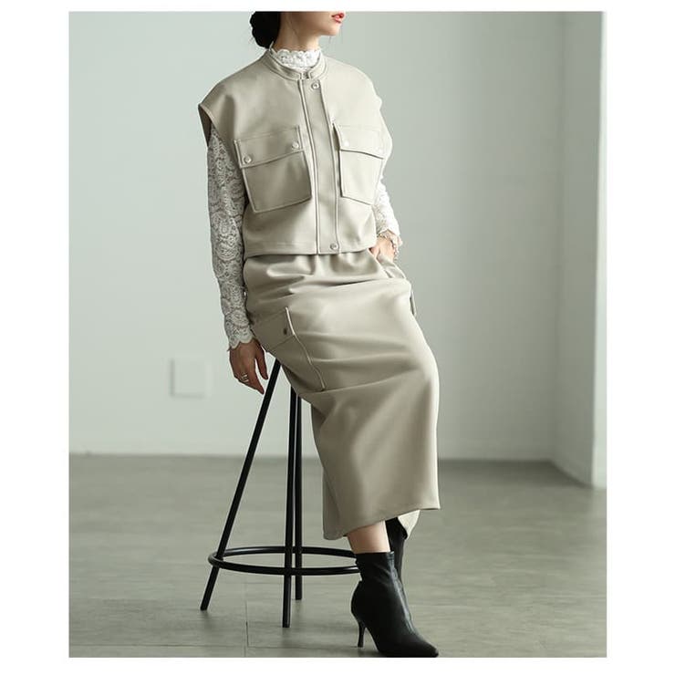 着るだけで整う大人のベスト＆スカートセットアップ レディース トップス | Sawa a la mode | 詳細画像16 