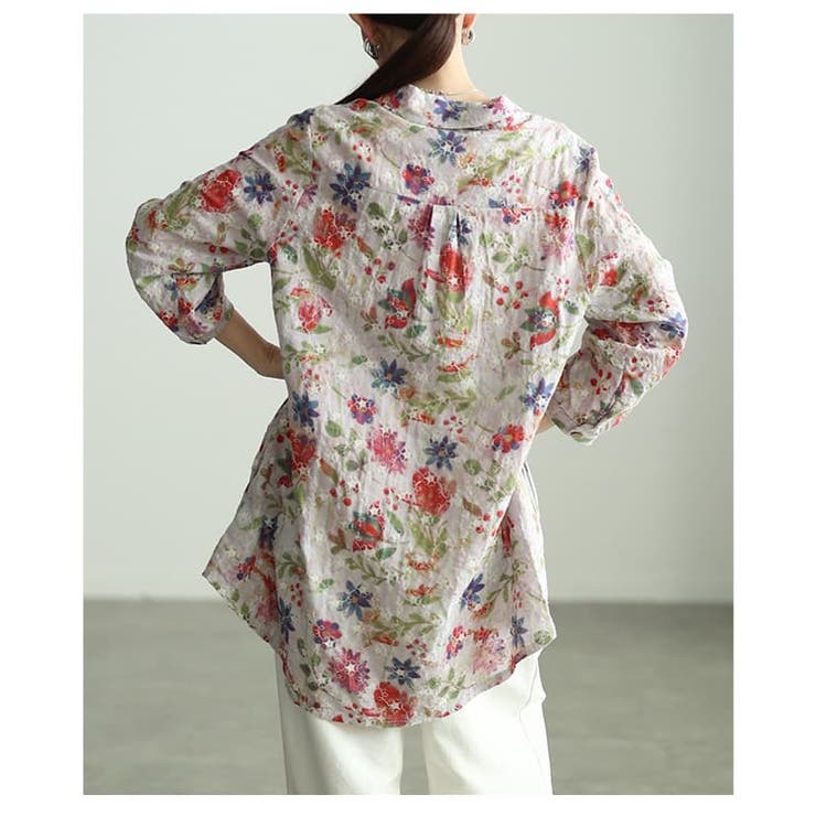 レトロに咲く大人のフラワーコットンチュニック レディース トップス | Sawa a la mode | 詳細画像16 