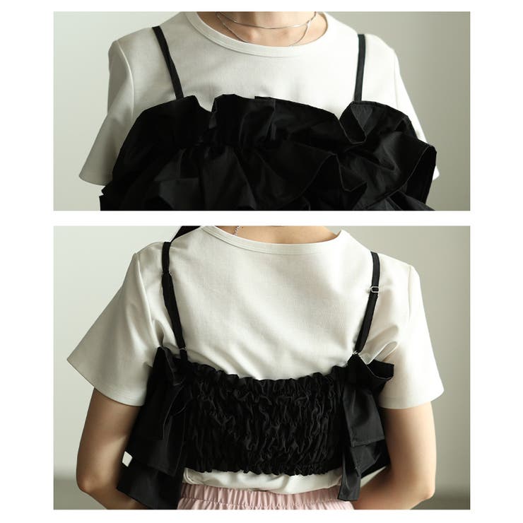 贅沢な立体感描くバックシャーリング撥水フリルビスチェ レディース ファッション | Sawa a la mode | 詳細画像5 