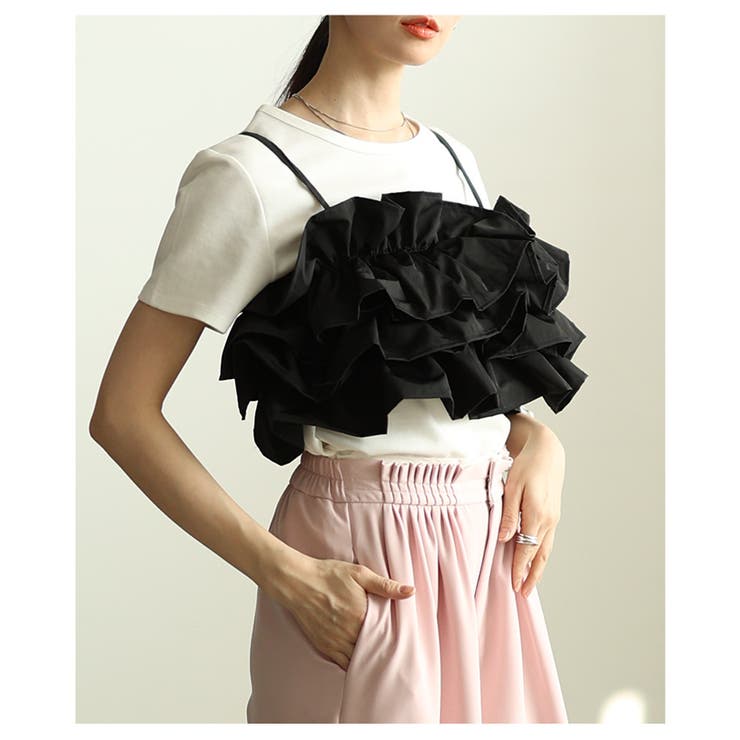 贅沢な立体感描くバックシャーリング撥水フリルビスチェ レディース ファッション | Sawa a la mode | 詳細画像7 