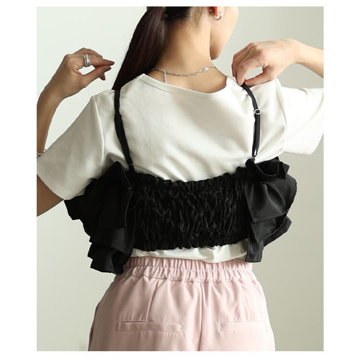 贅沢な立体感描くバックシャーリング撥水フリルビスチェ レディース ファッション | Sawa a la mode | 詳細画像8 