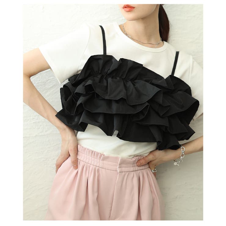 贅沢な立体感描くバックシャーリング撥水フリルビスチェ レディース ファッション | Sawa a la mode | 詳細画像14 