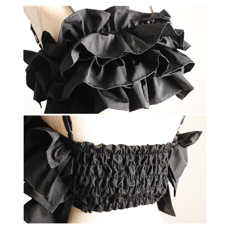 贅沢な立体感描くバックシャーリング撥水フリルビスチェ レディース ファッション | Sawa a la mode | 詳細画像23 