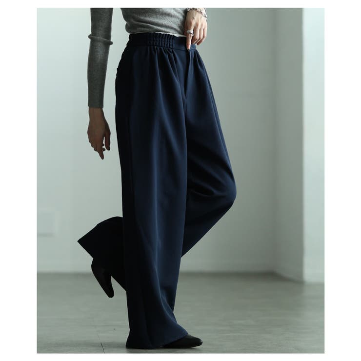 自然な奥行き生まれるメニータックハイウエストワイドパンツ レディース ファッショ… | Sawa a la mode | 詳細画像11 