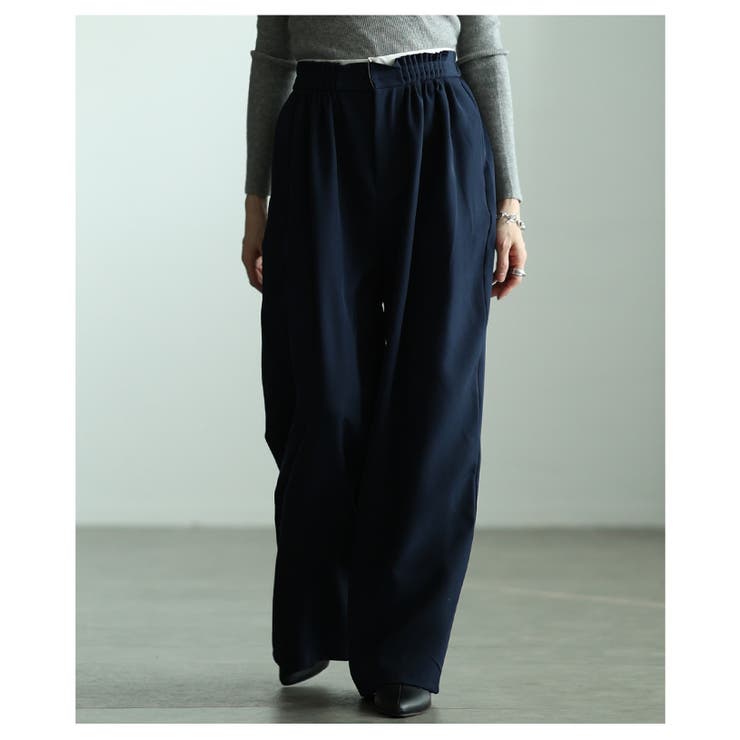 自然な奥行き生まれるメニータックハイウエストワイドパンツ レディース ファッショ… | Sawa a la mode | 詳細画像15 