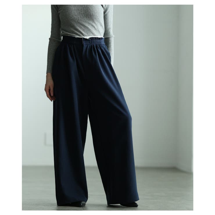 自然な奥行き生まれるメニータックハイウエストワイドパンツ レディース ファッショ… | Sawa a la mode | 詳細画像16 