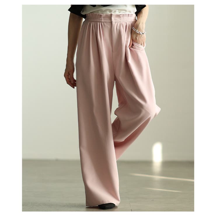 自然な奥行き生まれるメニータックハイウエストワイドパンツ レディース ファッショ… | Sawa a la mode | 詳細画像17 