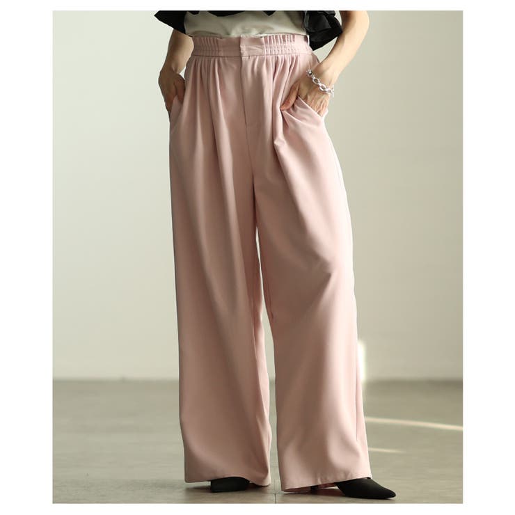 自然な奥行き生まれるメニータックハイウエストワイドパンツ レディース ファッショ… | Sawa a la mode | 詳細画像22 