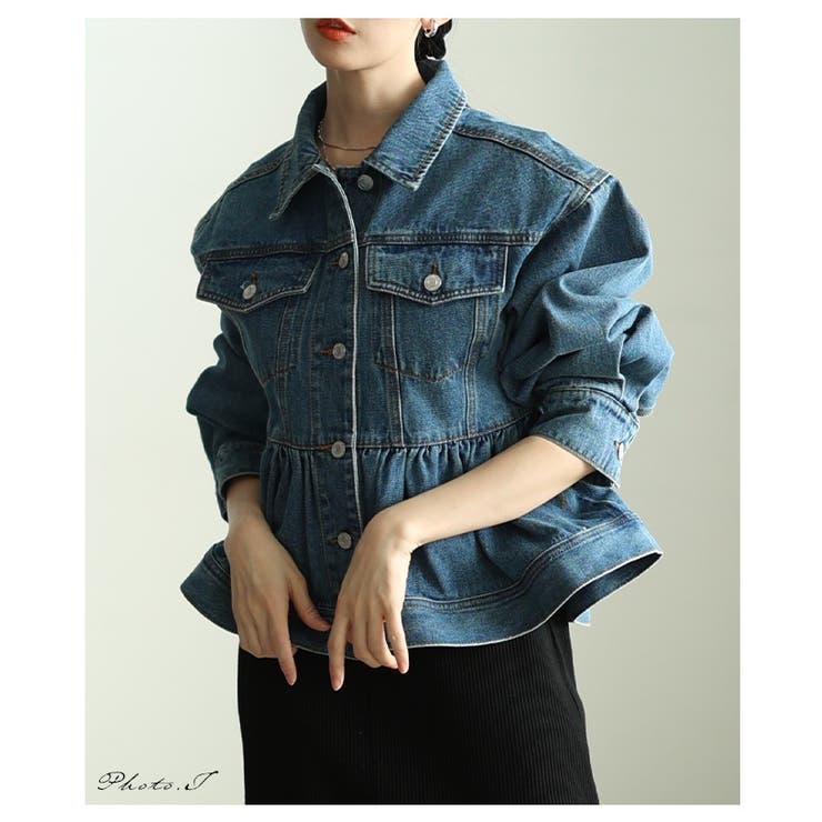 シルエットで魅せるペプラムフレアデニムジャケット レディース ファッション | Sawa a la mode | 詳細画像2 