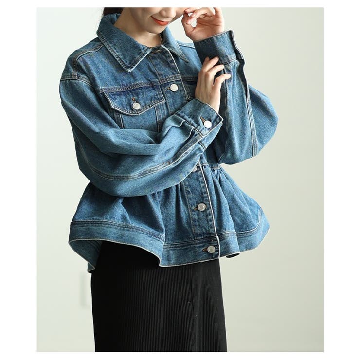シルエットで魅せるペプラムフレアデニムジャケット レディース ファッション | Sawa a la mode | 詳細画像7 