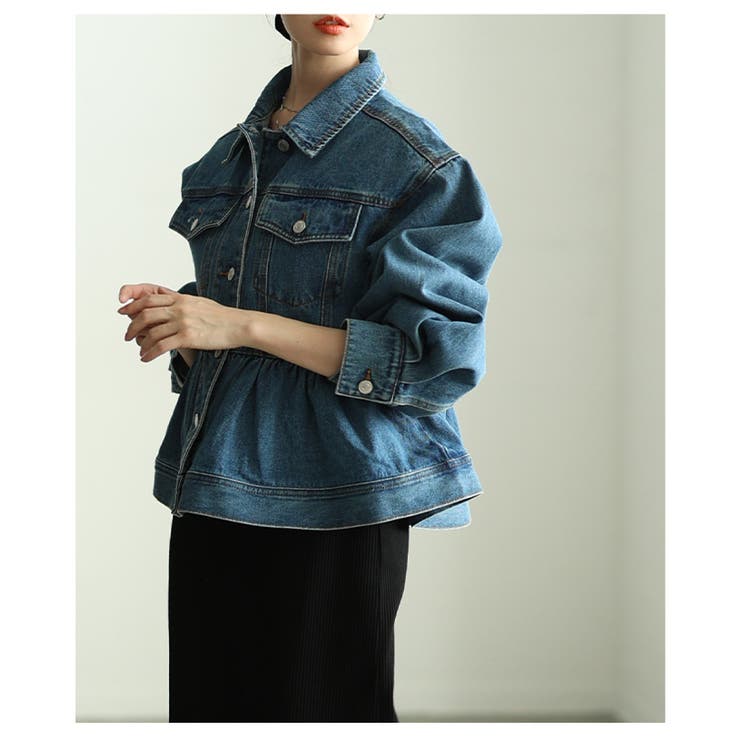 シルエットで魅せるペプラムフレアデニムジャケット レディース ファッション | Sawa a la mode | 詳細画像9 