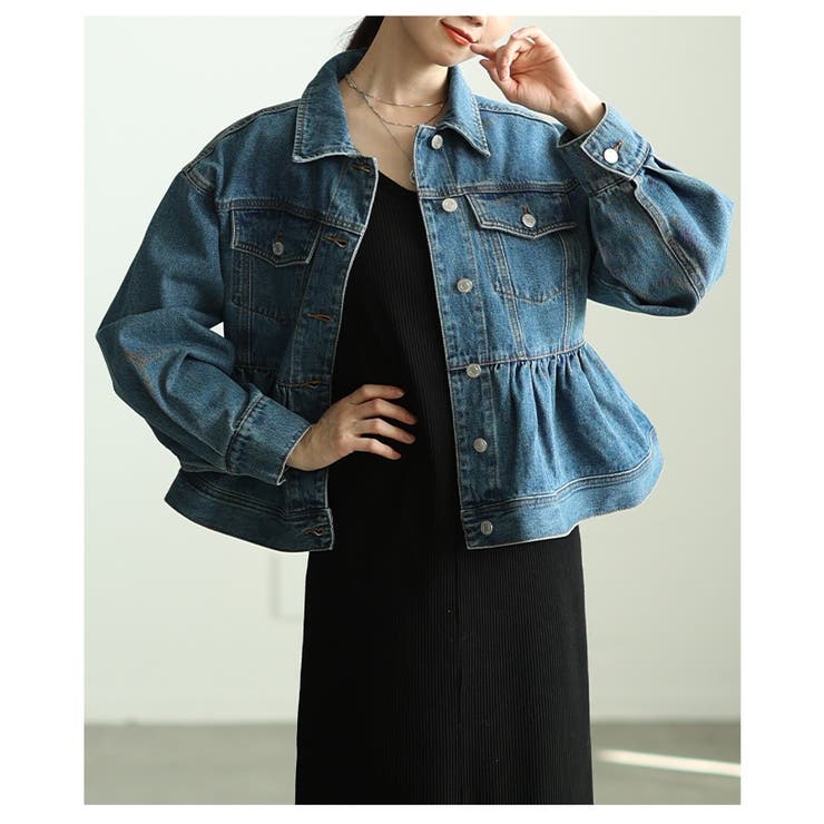 シルエットで魅せるペプラムフレアデニムジャケット レディース ファッション | Sawa a la mode | 詳細画像12 