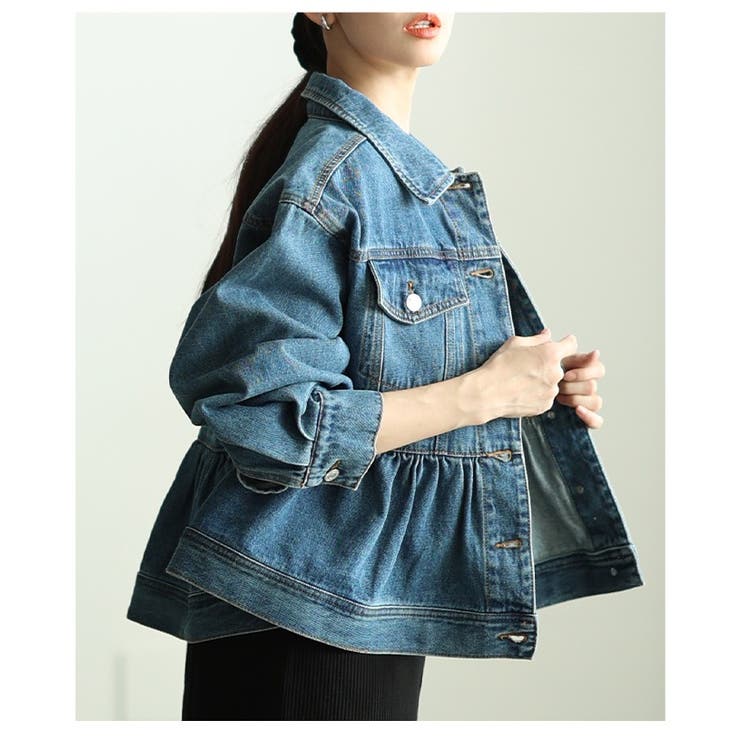 シルエットで魅せるペプラムフレアデニムジャケット レディース ファッション | Sawa a la mode | 詳細画像13 
